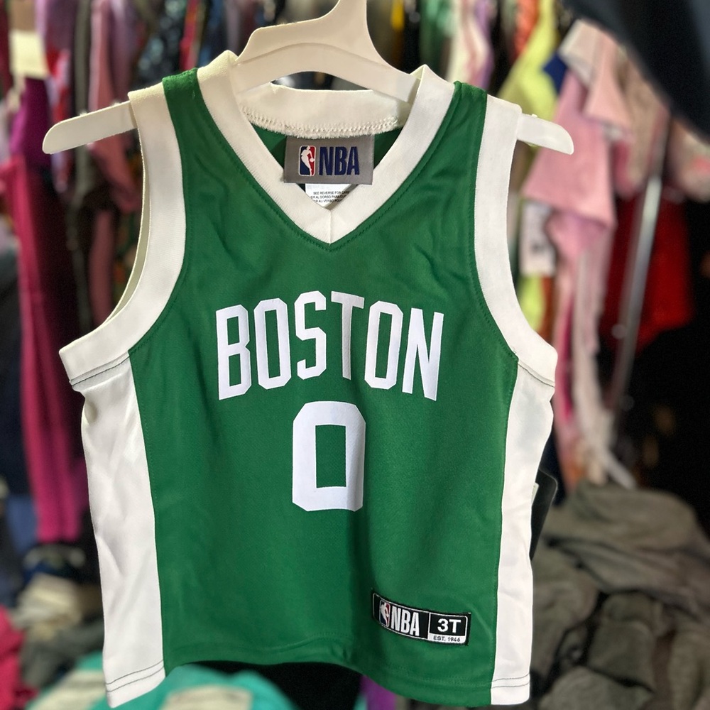 NBA Boston Celtics Green and White Jersey TATUM